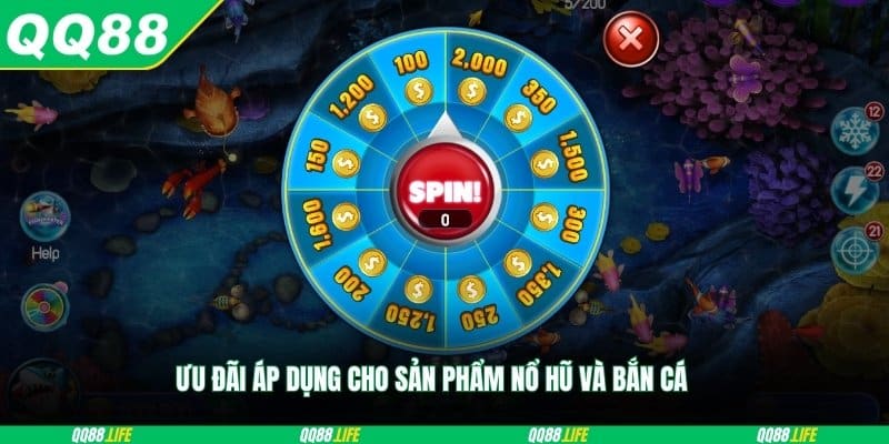 Ưu đãi áp dụng cho sản phẩm nổ hũ và bắn cá